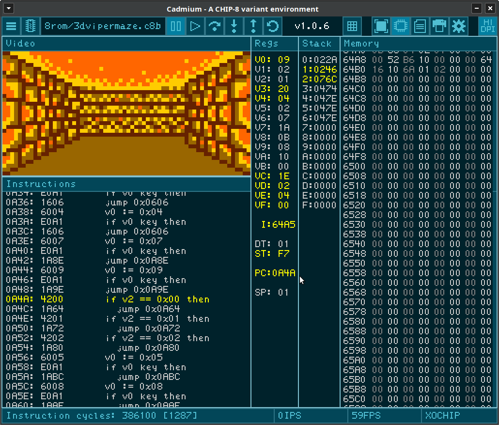 Cadmium debug view